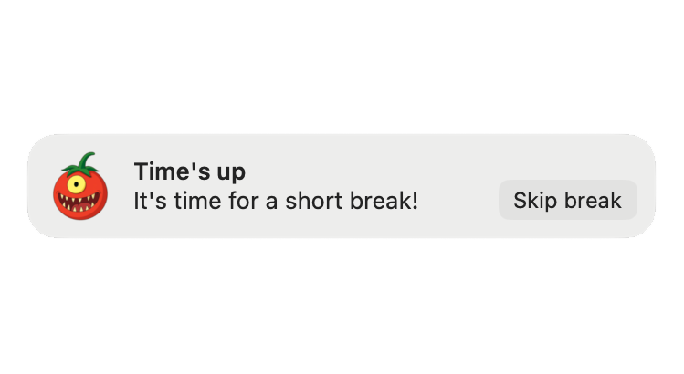 System notification example